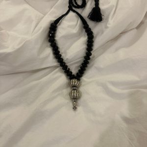 black onyx tribal beads necklace
