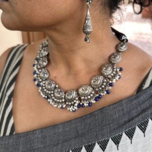 traditional peacock motif necklace