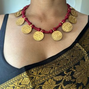 vinatge gold polish coin necklace