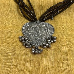 vintage pendent with stone necklace