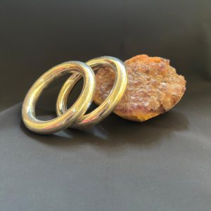 Silver bangle pair round shaped